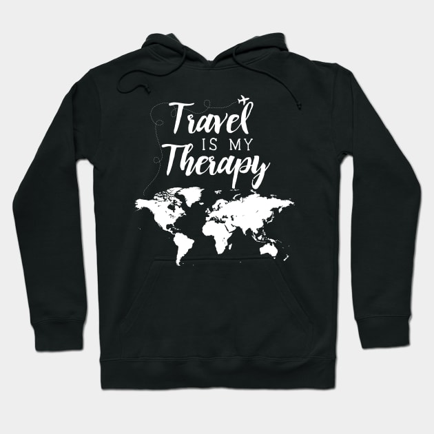 Travel Is My Therapy Hoodie by Skylane